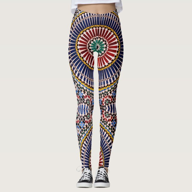 Legging Arte Espiral Radiante Brilhante (Frente)