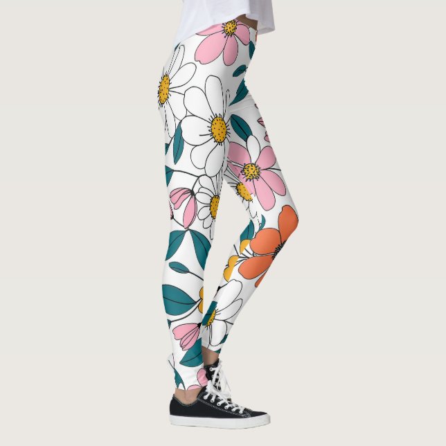 Legging arte floral colorida (Direita)