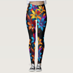 Legging Arte Floral Colorida Abstrata Vibrante-32908