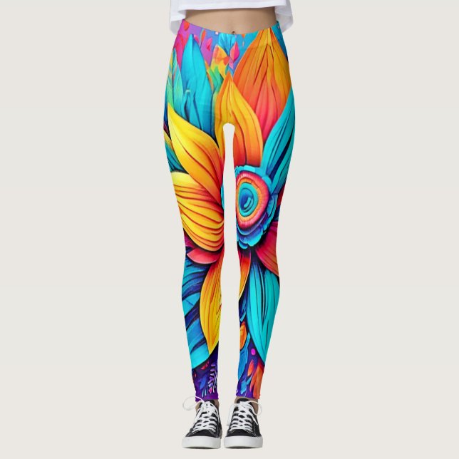 Legging Arte Floral Vibrante (Frente)