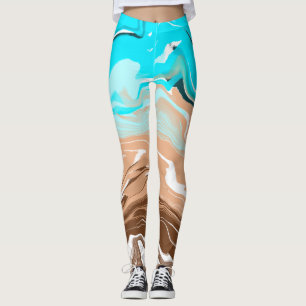 Legging Arte Fluida de Cor a Azul
