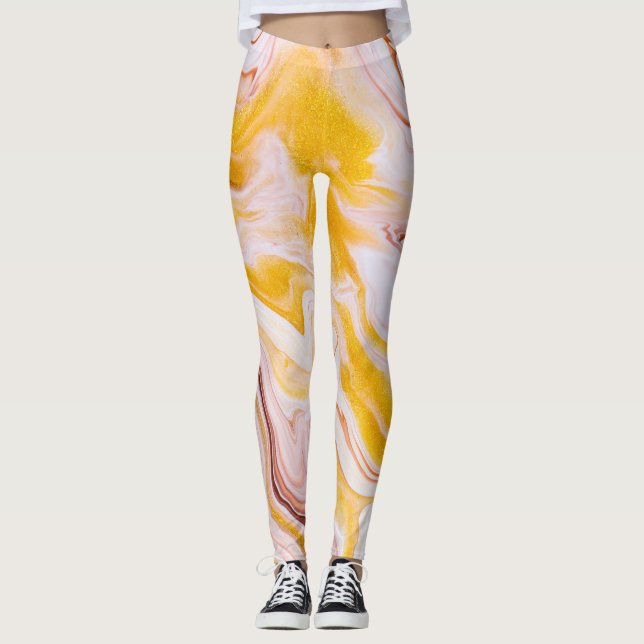 Legging Arte fluida: textura abstrato iridescente. (Frente)