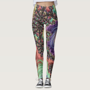Legging Arte Fractal de Tons Preciosos Boêmio Hippie Color