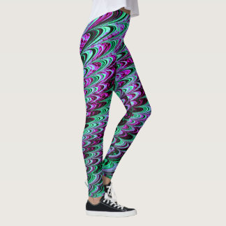 Legging Arte fractal funky boêmio ondulado e alucinante