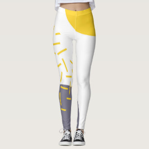 Legging Arte geométrica amarela, legal, moderna e moderna
