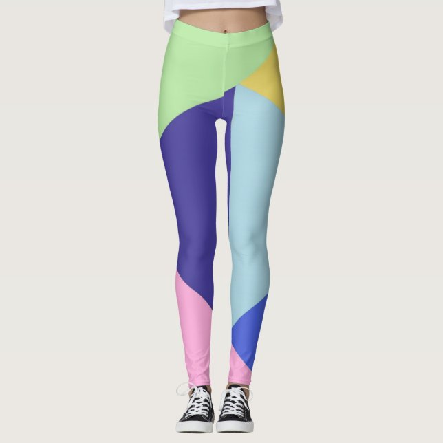 Legging arte geométrica multicoloração (Frente)