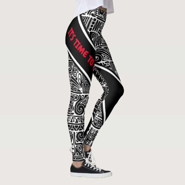 Legging Arte Geométrica Preto e Branco 2 (Direita)