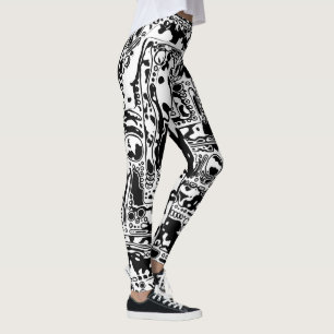 Legging Arte Geométrica Preto e Branco 25