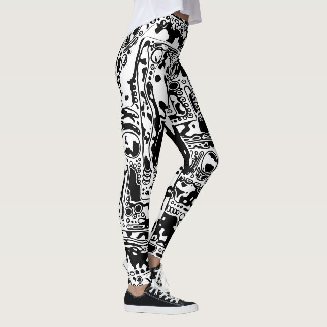 Legging Arte Geométrica Preto e Branco 25 (Direita)