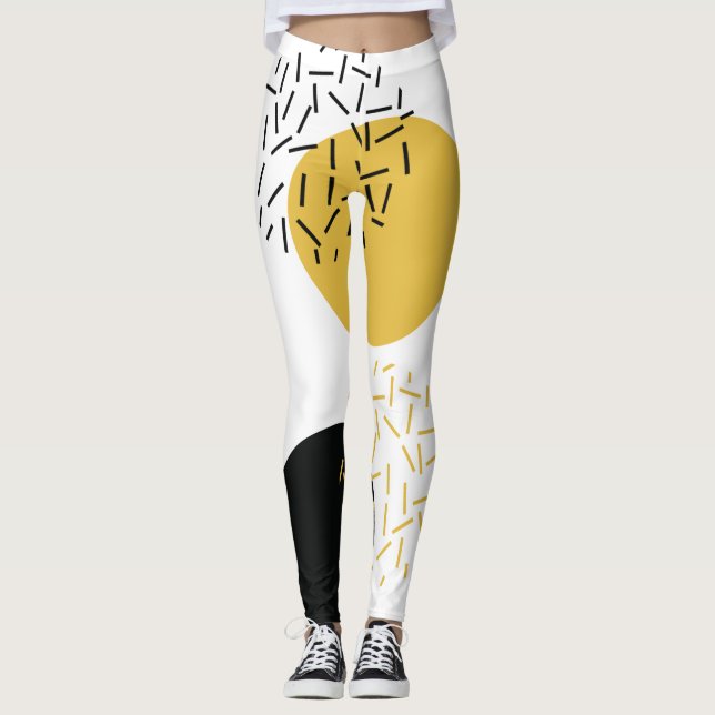 Legging Arte geométrica urbana simples, moderna e moderna (Frente)