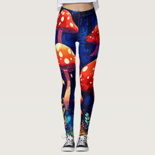 Legging Arte Mágica de Cogumelos Vibrante