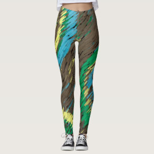 Legging arte moderna abstrata dos círculos do verde do