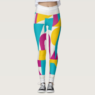 Legging Arte Moderna Abstrata Geométrica Colorida Design
