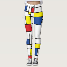 Legging Arte Moderna De Stijl Geométrica Minimalista Mondr