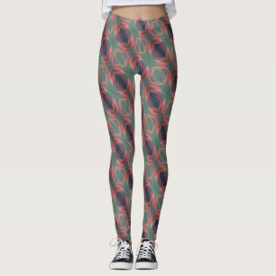 Legging Arte Olho de Deus Rosa Verde por EelKat Wendy C Al