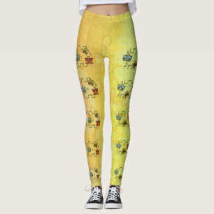 Legging Arte popular da borboleta de Zuni