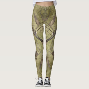 Legging Arte sagrado de Digitas da geometria dos cervos