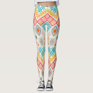 Legging Arte tribal: impressão boho geométrico.