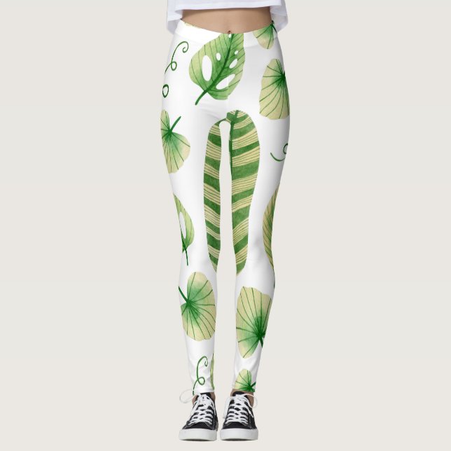 Legging Arte tropical colorida (Frente)