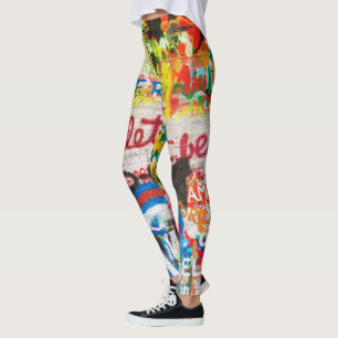 Legging Arte Urbana Colorida Funky Graffiti Amor Casa Cora