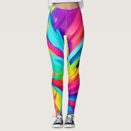 Legging Arte Vibrante de Formas Abstrato