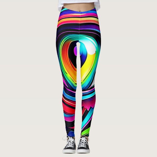 Legging Arte Vibrante de Olho Psicodélico (Frente)