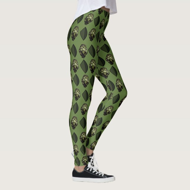 Legging Artichoke Vegetable Plant Botanical Patterno (Direita)