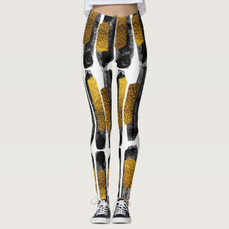 Legging Artista dourado: Abstrato preto e Dourado