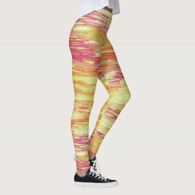 Legging Artistic Abstract Psychedelic Color Burst Opaque (Direita)
