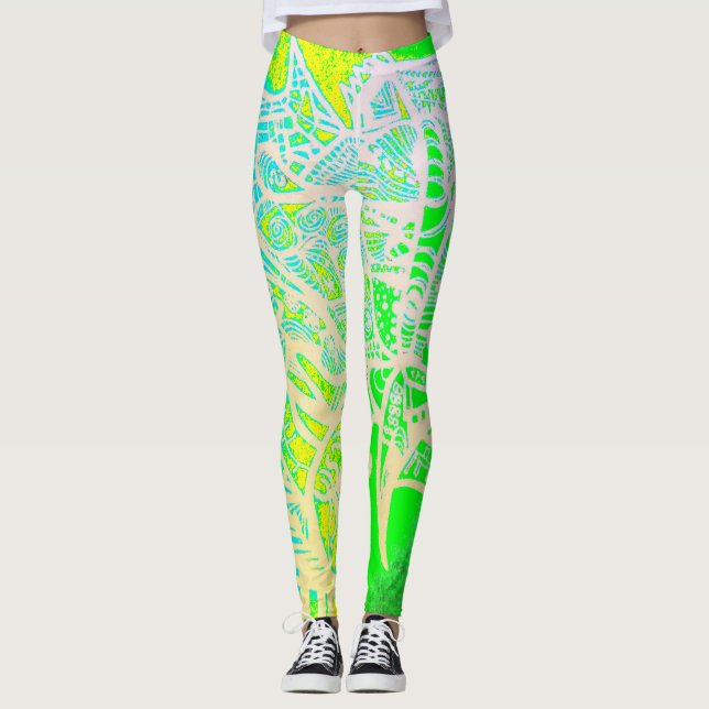 Legging Artsy Green Yellow (Frente)