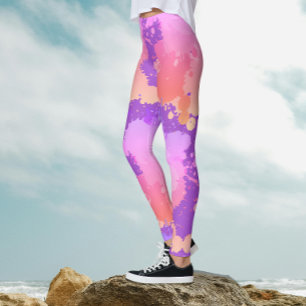 Legging Artsy Trendy Chic Girly Dolly Splatters Rosa
