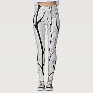 Legging Árvore da vida preto e branco