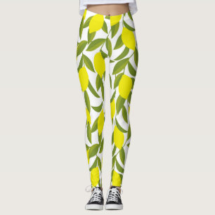 Legging Árvore de Limão: Padrão Amarelo de Citros Sem Cost