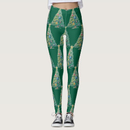 Legging Árvore de Natal Colorida