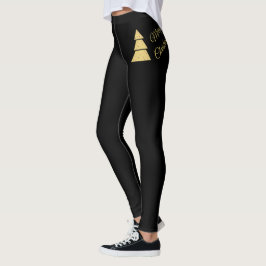 Legging Árvore de Natal Dourada