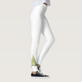 Legging Árvore de Natal Minimalista com Pinceladas