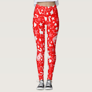 Legging Árvore De Natal, Presentes, Canas De Doces E Decor