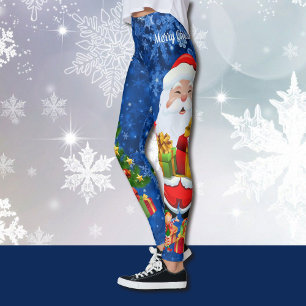 Legging Árvore Natal Santa Claus Tree Elves Fairy Cute