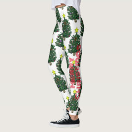 Legging Árvore Pintada de Natal Feliz