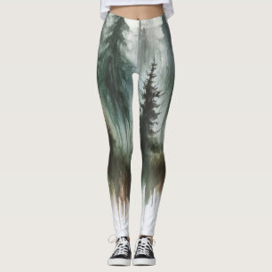 Legging Árvores Aquarela Rusticidade Selvagem