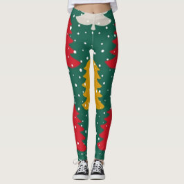 Legging Árvores Coloridas de Natal Padrões sem costura