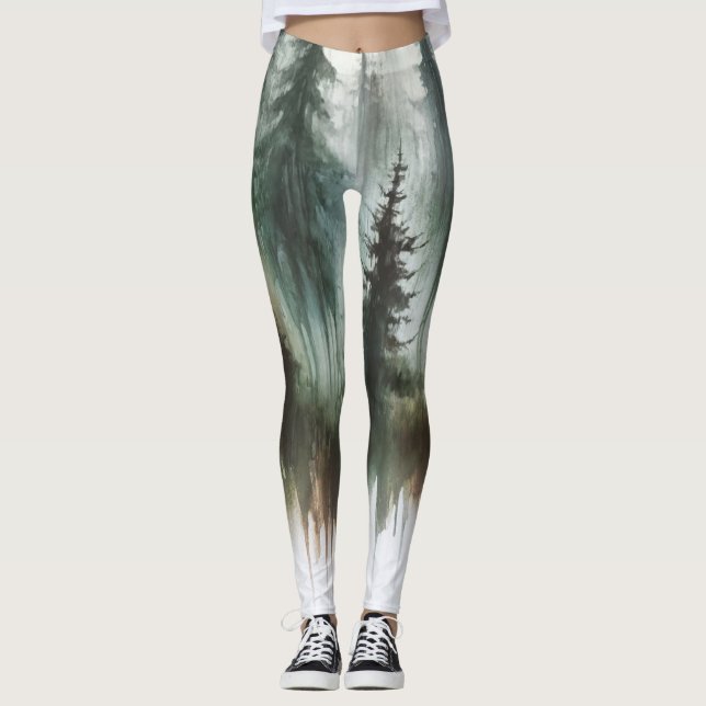 Legging Árvores de Aquarela Deserto Rústico (Frente)