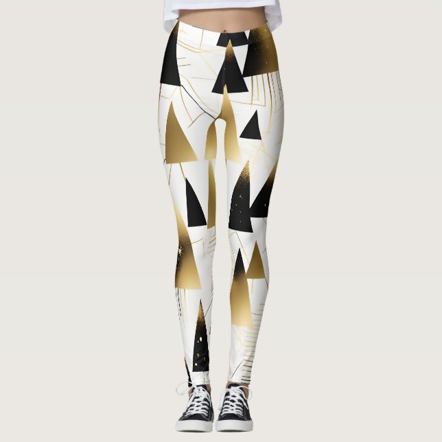 legging árvores de natal art déco (Frente)