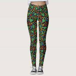 Legging Árvores de Natal e caneleiras Funky das bolinhas