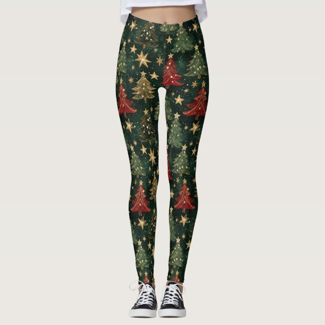 Legging Árvores de Natal e Estrelas Reluzentes (1) (Frente)