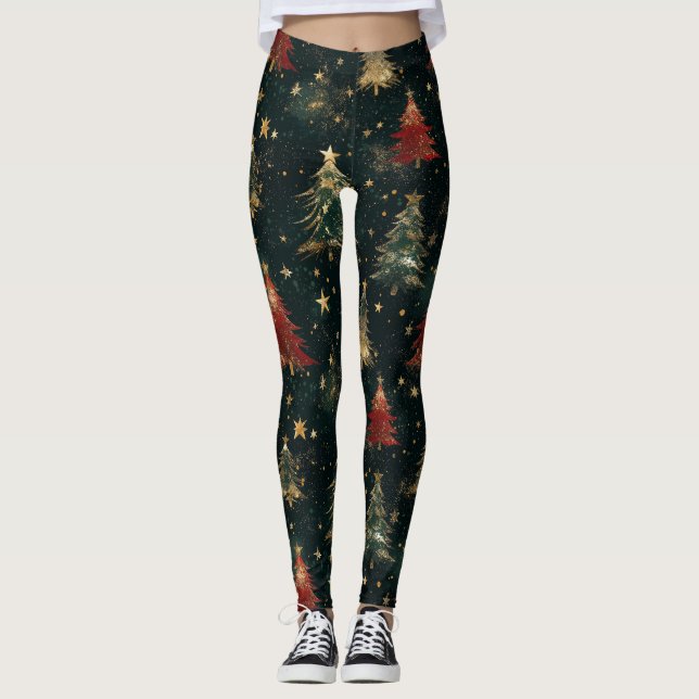 Legging Árvores de Natal e Estrelas Reluzentes (2) (Frente)