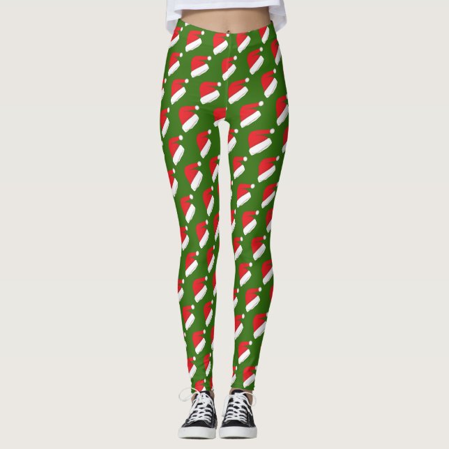 Legging Árvores de Natal feitas sob encomenda das (Frente)