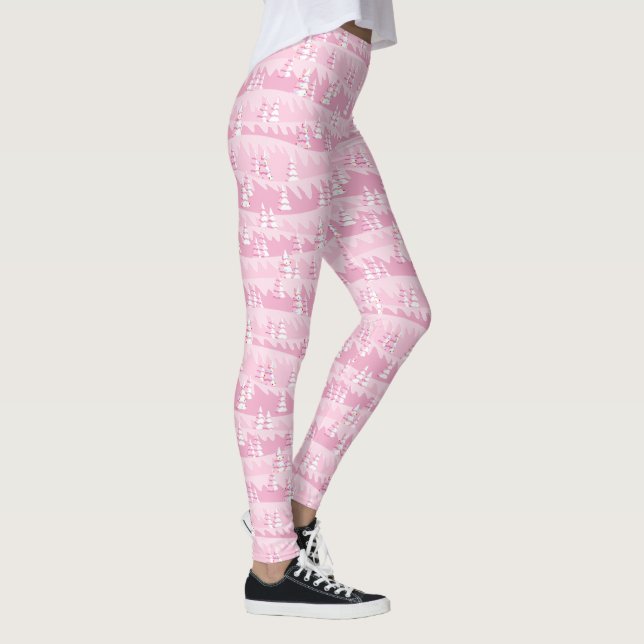 Legging Árvores de Natal Rosa (Direita)