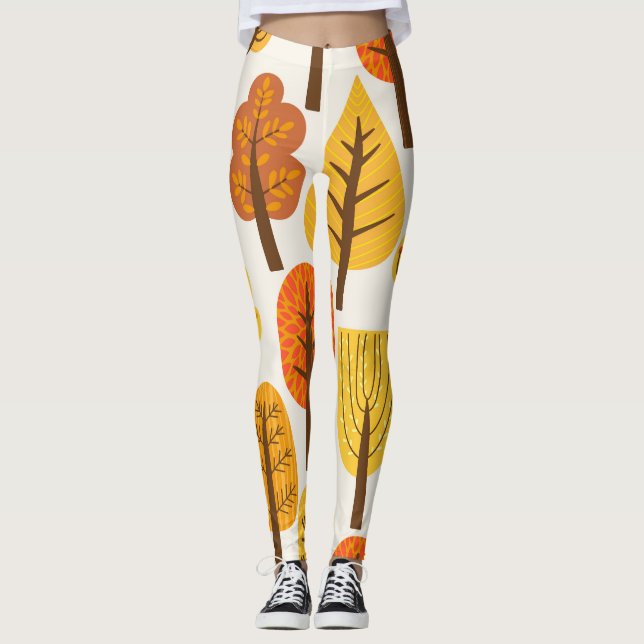 Legging Árvores de outono, padrão perfeito. (Frente)