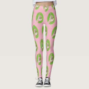 Legging As caneleiras cor-de-rosa e verdes as mais bonitos